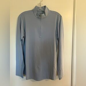 NWT San Soliel ladies golf gray-blue 1/4 zip, size L